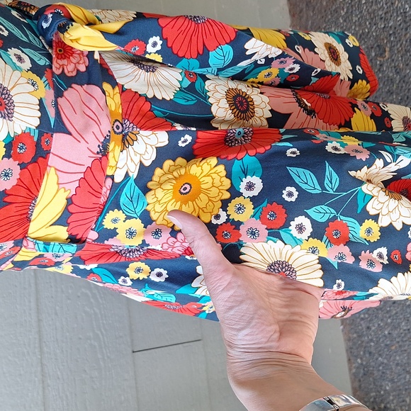 Modcloth Ixia 60's Colorful Floral Dress Size Small Made In USA Retro - Picture 4 of 10